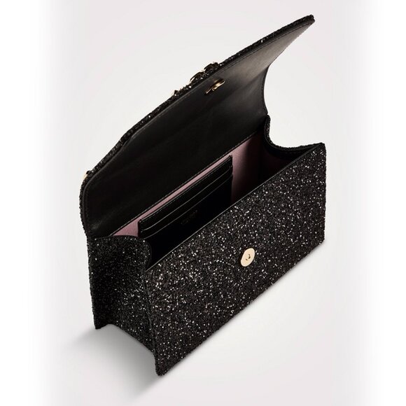 JIMMY CHOO Bohemia Glitter Embellished Shoulder Bag - Black - Picture 3 of 11